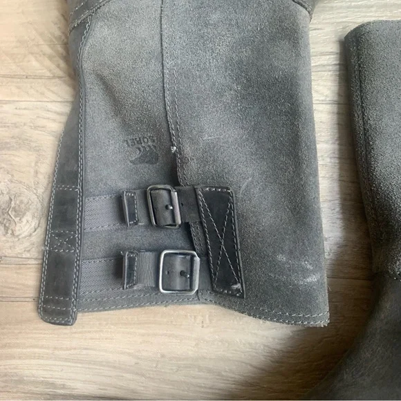 Sorel Major Pull On Buckle Suede Leather Contrast Boots - Picture 4 of 16